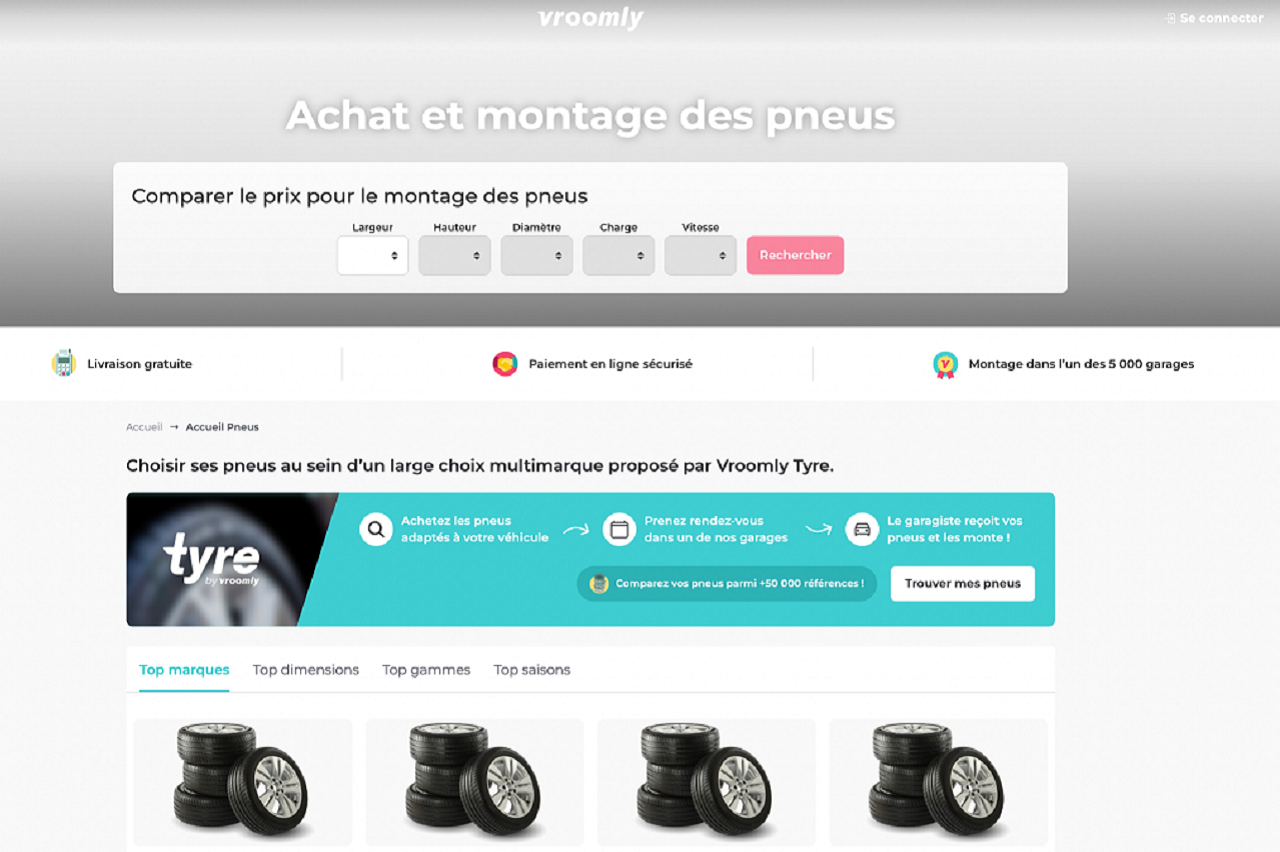 Vroomly lance une plateforme e-commerce dédiée au pneu